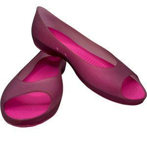 Crocs Carliana Peep Toe Flats Pink and Purplish Size 9 W